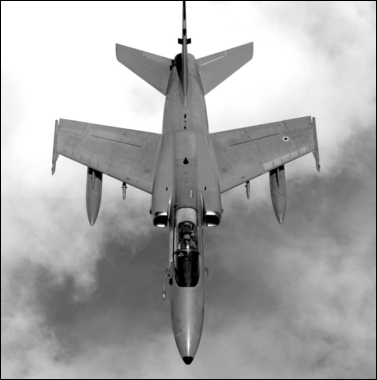 aereo militare in volo, foto dall'alto