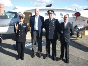 Da sin CV Conte addetto mil Amb. Marani Ing. SCiacca della Piaggio P 180 Avanti II