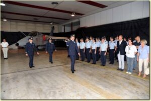 Il Comandante del 51 Stormo ed i comandanti uscente e subentrante del 451 Gruppo STO