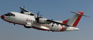 Il velivolo ATR 42 durante le operazioni di telerilevamento