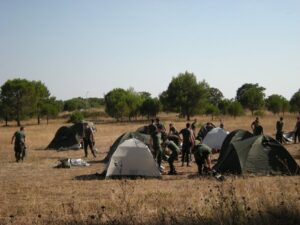 accampamento militare in tende