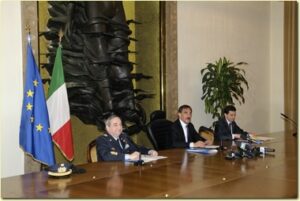 Intervento Ministro Difesa alla conferenza stampa presso Sala della Vittoria del Comando 1 Regione Aerea