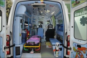 L interno della Bimbulanza giunta a Brindisi