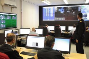 Personale impiegato presso la Sala Operativa resia durante alcune fasi dellesercitazione