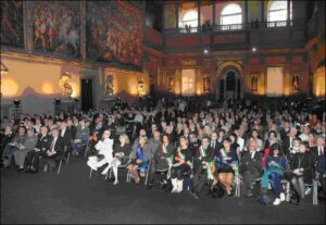 Un momento della cerimonia nel Salone dei Cinquecento