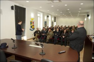 Un momento della conferenza nellaula multimediale dellAeroporto
