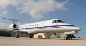 Velivolo Embraer Erj135 della Belgian Air Force giunto a Brindisi