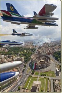 aerei militari in volo - colosseo
