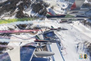 aerei militari in volo - Passaggio Frecce su Cortina